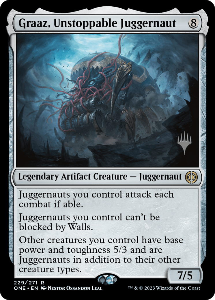 Graaz, Unstoppable Juggernaut (Promo Pack) [Phyrexia: All Will Be One Promos] MTG Single Magic: The Gathering  | Multizone: Comics And Games