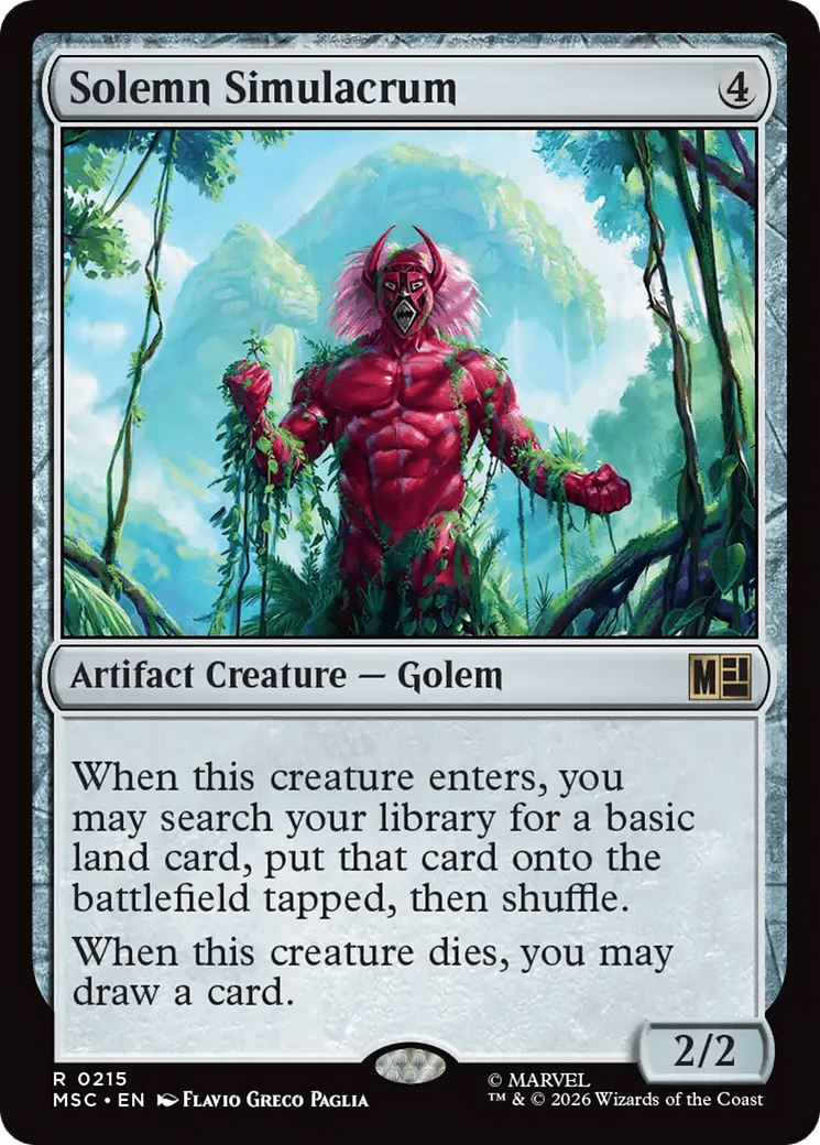 Solemn Simulacrum [Marvel Super Heroes Commander] MTG Single Magic: The Gathering  | Multizone: Comics And Games