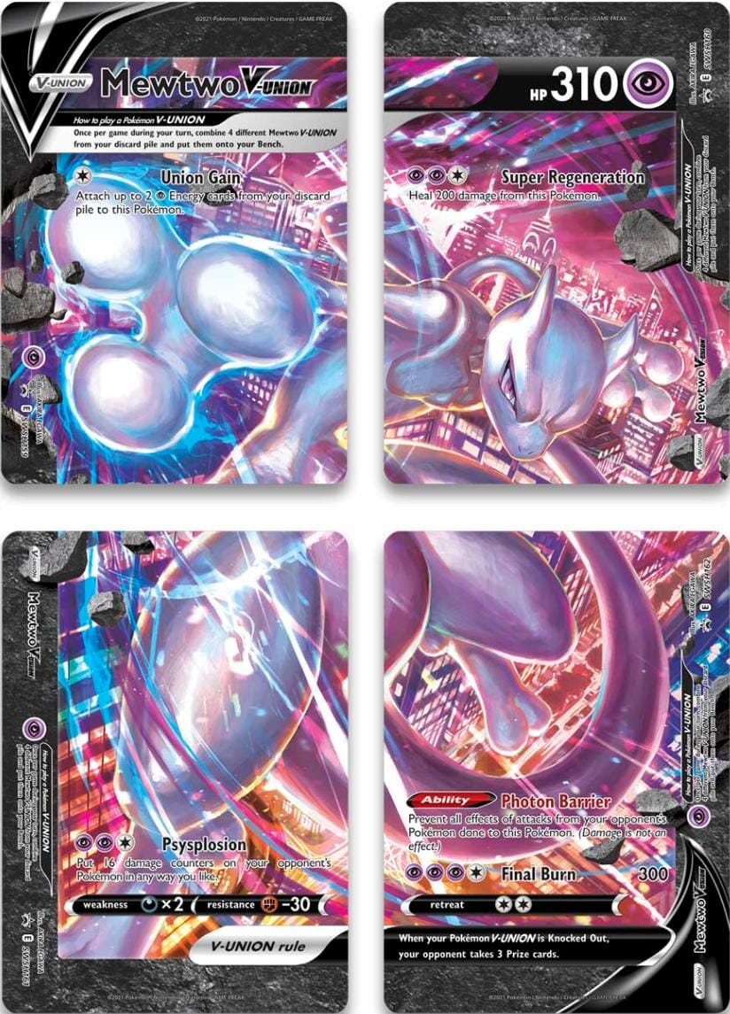 Mewtwo V-Union (Set of 4) [Sword & Shield: Black Star Promos] Pokemon Single Pokémon  | Multizone: Comics And Games