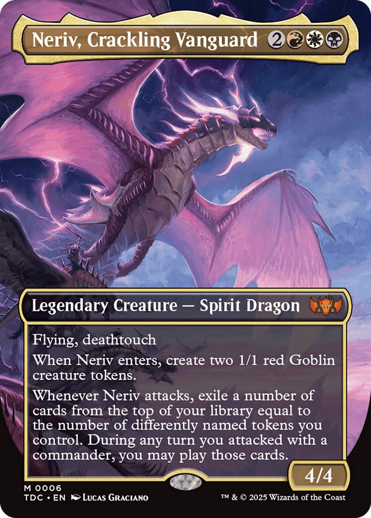 Neriv, Crackling Vanguard (Borderless) [Tarkir: Dragonstorm Commander] MTG Single Magic: The Gathering  | Multizone: Comics And Games