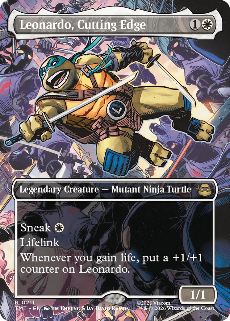 Leonardo, Cutting Edge (Borderless) [Teenage Mutant Ninja Turtles] MTG Single Magic: The Gathering  | Multizone: Comics And Games