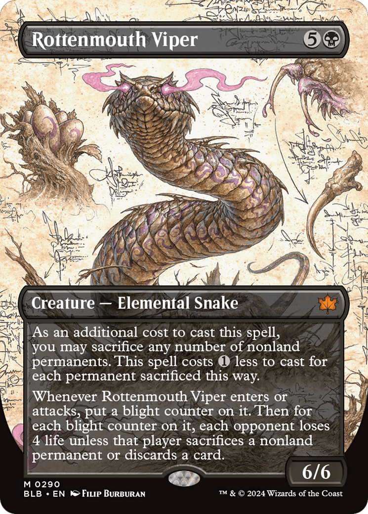 Rottenmouth Viper (Borderless) [Bloomburrow] MTG Single Magic: The Gathering  | Multizone: Comics And Games