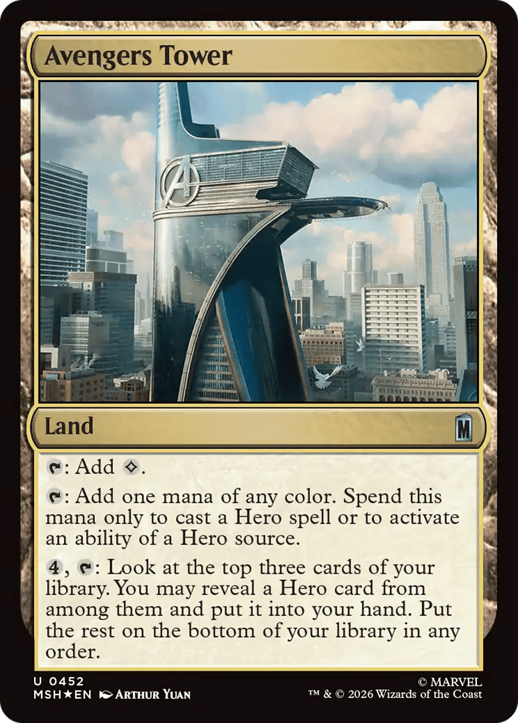 Avengers Tower (Surge Foil) [Marvel Super Heroes] MTG Single Magic: The Gathering  | Multizone: Comics And Games
