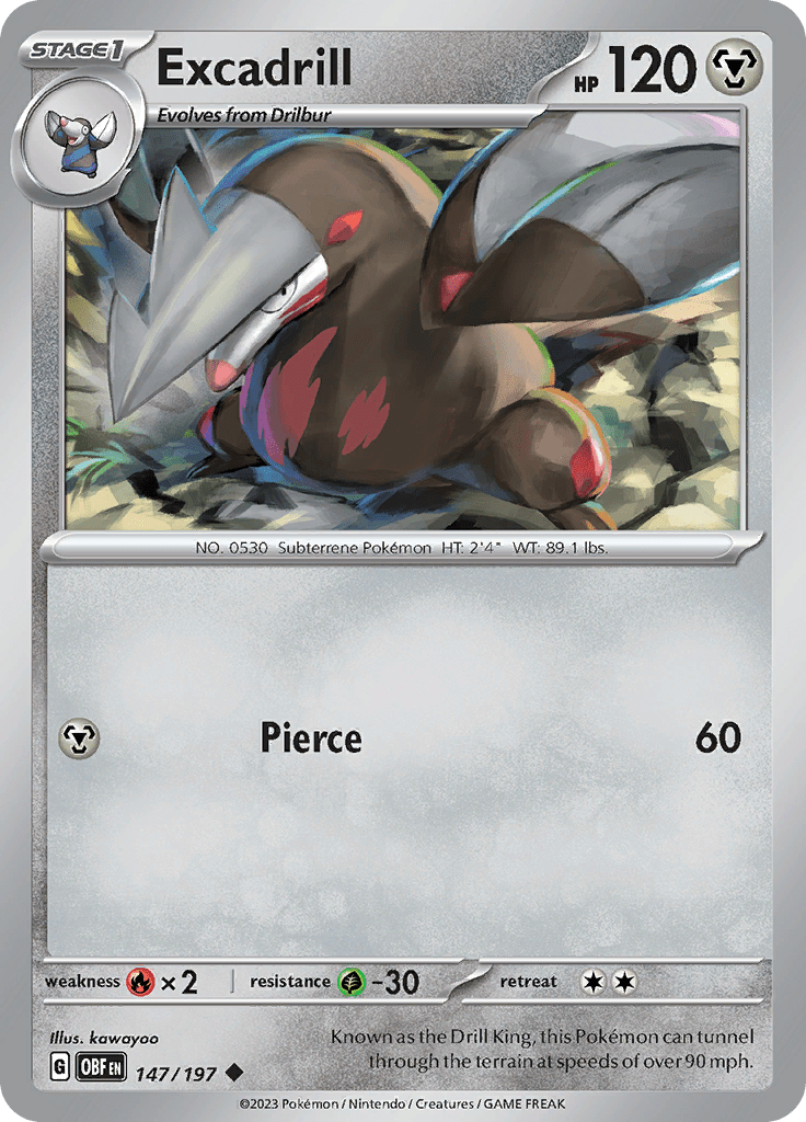 Excadrill (147/197) [Scarlet & Violet: Obsidian Flames] Pokemon Single Pokémon  | Multizone: Comics And Games