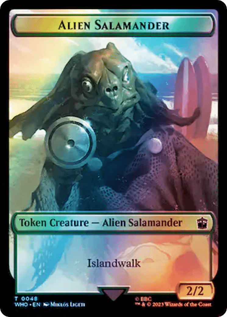Dalek // Alien Salamander Double-Sided Token (Surge Foil) [Doctor Who Tokens] MTG Single Magic: The Gathering  | Multizone: Comics And Games