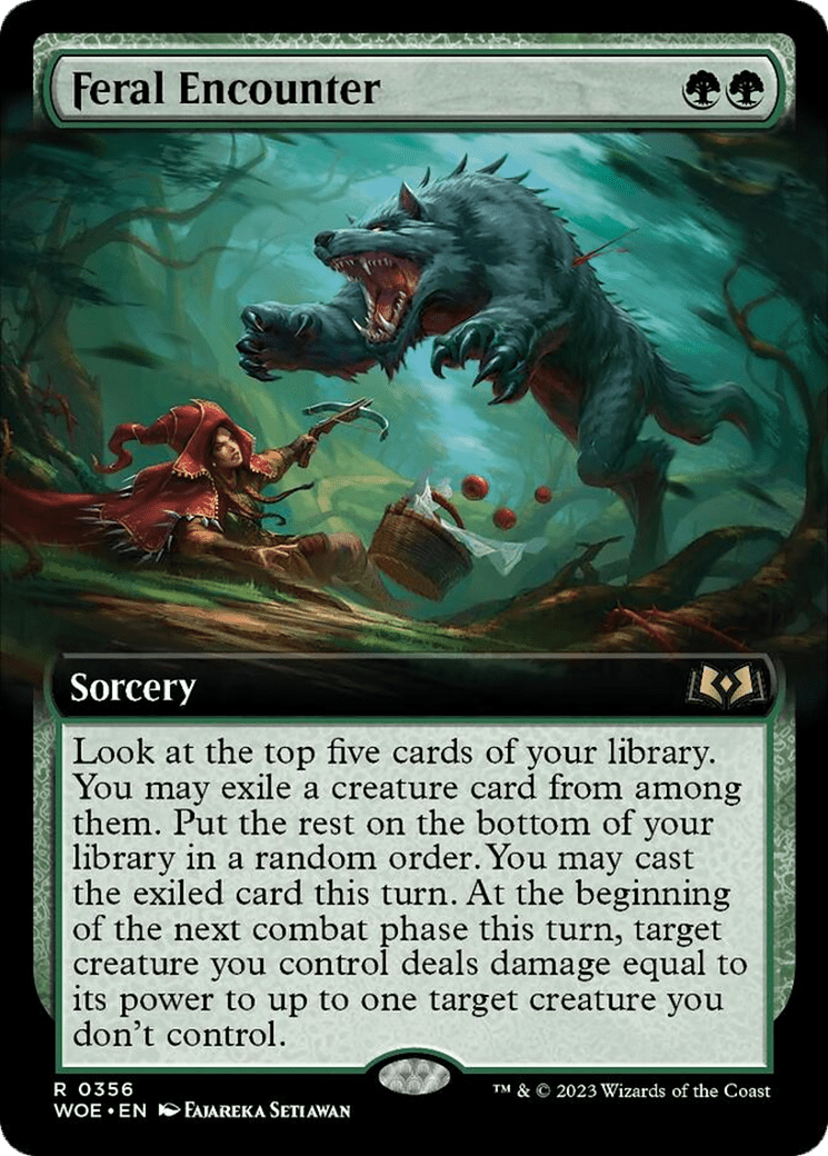 Feral Encounter (Extended Art) [Wilds of Eldraine] MTG Single Magic: The Gathering  | Multizone: Comics And Games