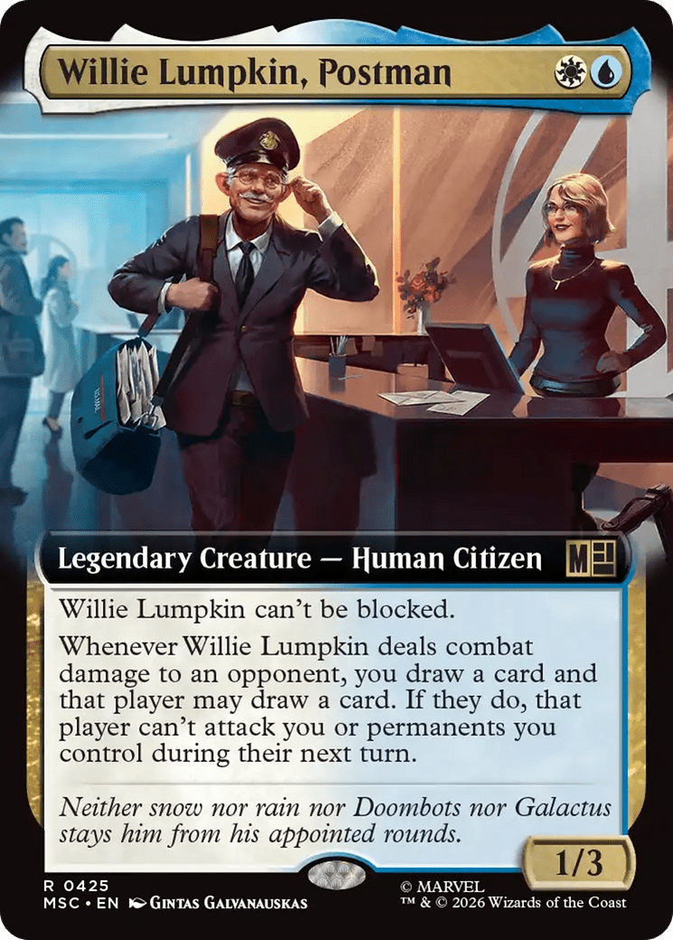 Willie Lumpkin, Postman (Extended Art) [Marvel Super Heroes Commander] MTG Single Magic: The Gathering  | Multizone: Comics And Games