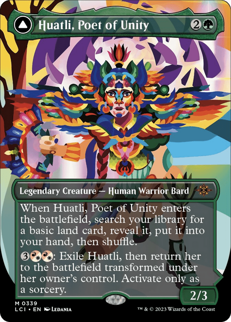 Huatli, Poet of Unity // Roar of the Fifth People (Borderless) [The Lost Caverns of Ixalan] MTG Single Magic: The Gathering  | Multizone: Comics And Games