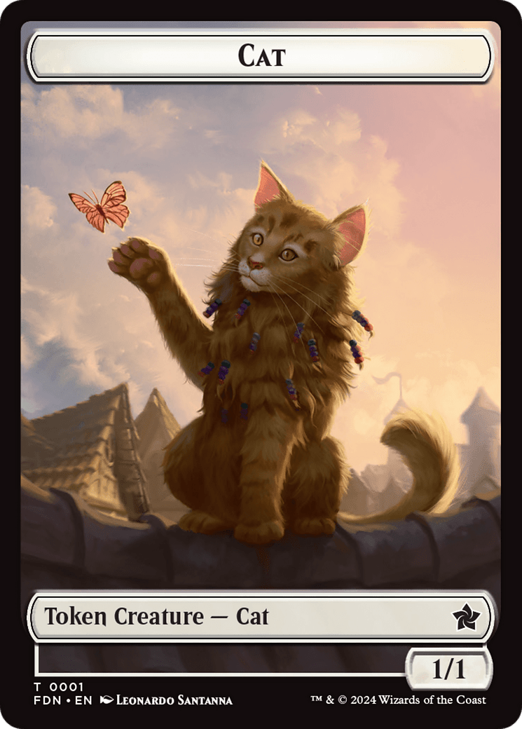 Cat (0001) // Cat (0002) Doubled-Sided Token [Foundations Tokens] MTG Single Magic: The Gathering  | Multizone: Comics And Games