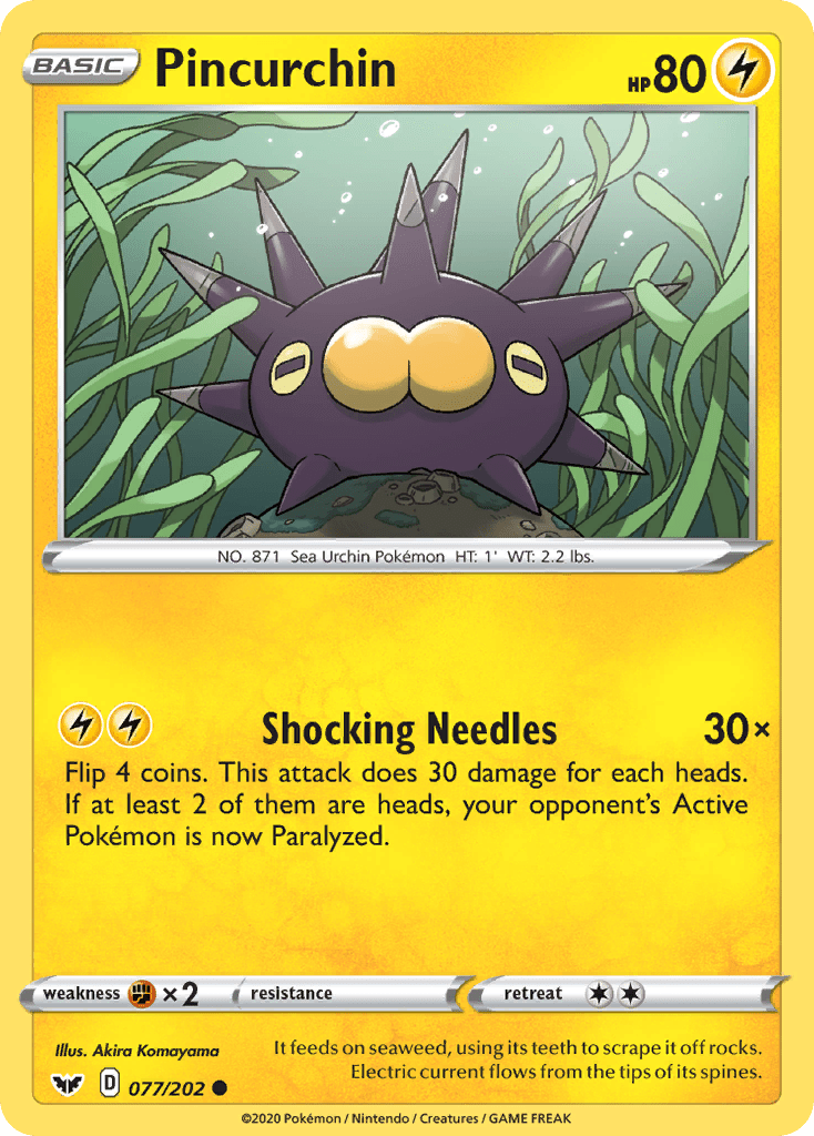 Pincurchin (077/202) [Sword & Shield: Base Set] Pokemon Single Pokémon  | Multizone: Comics And Games