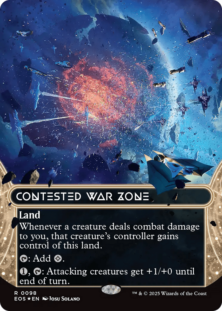 Contested War Zone (0098) (Borderless) (Galaxy Foil) [Edge of Eternities: Stellar Sights] MTG Single Magic: The Gathering  | Multizone: Comics And Games