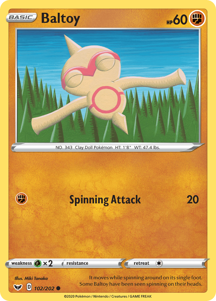 Baltoy (102/202) [Sword & Shield: Base Set] Pokemon Single Pokémon  | Multizone: Comics And Games