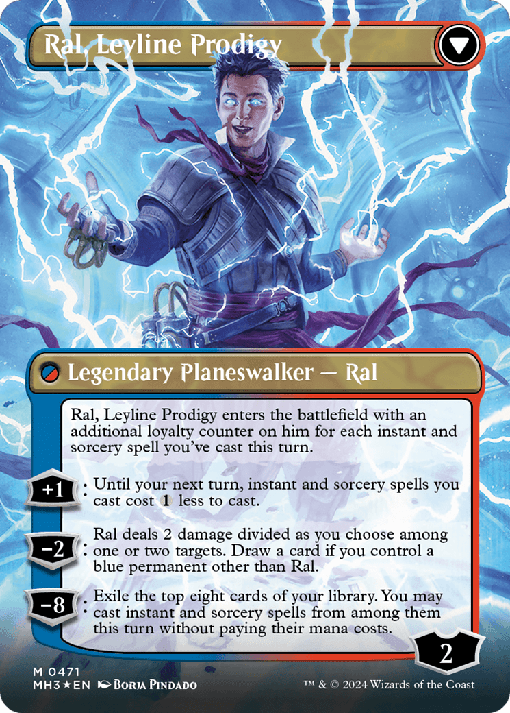 Ral, Monsoon Mage // Ral, Leyline Prodigy (Borderless) (Textured Foil) [Modern Horizons 3] MTG Single Magic: The Gathering  | Multizone: Comics And Games