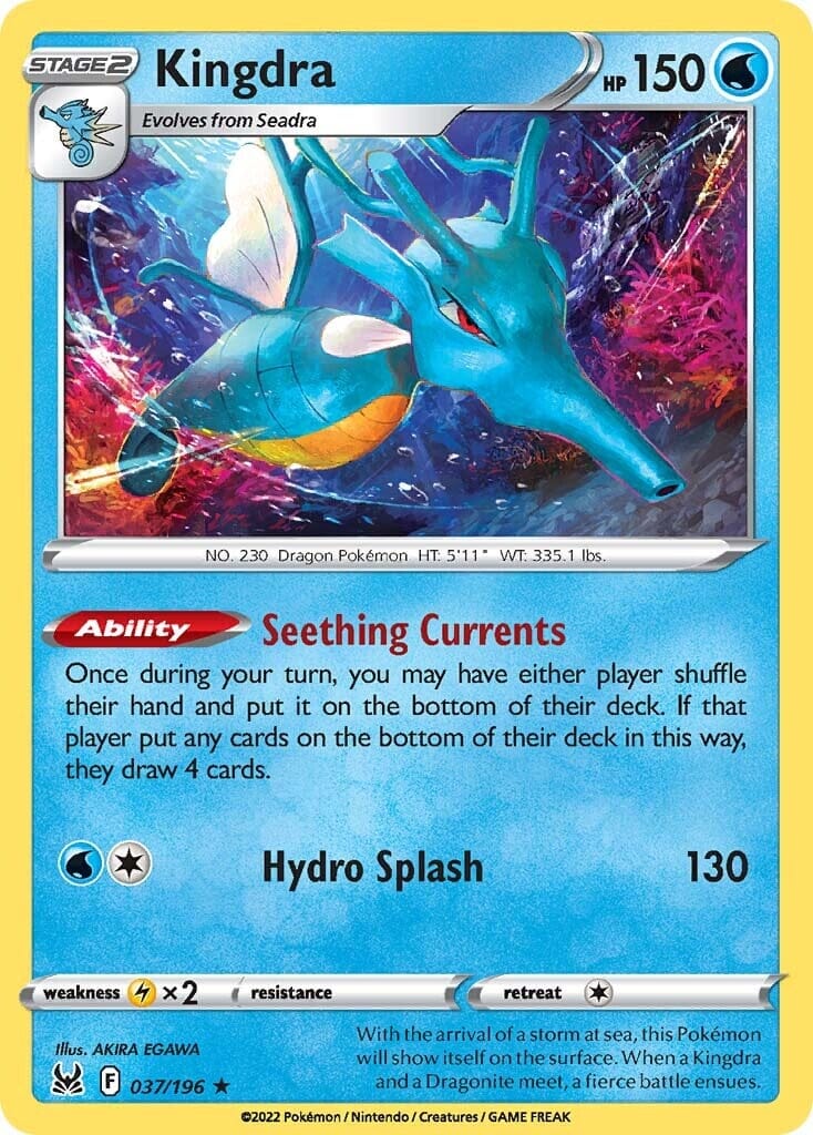 Kingdra (037/196) (Theme Deck Exclusive) [Sword & Shield: Lost Origin] Pokemon Single Pokémon  | Multizone: Comics And Games