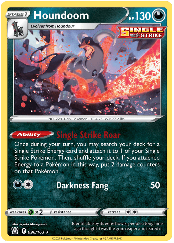 Houndoom (096/163) (Theme Deck Exclusive) [Sword & Shield: Battle Styles] Pokemon Single Pokémon  | Multizone: Comics And Games