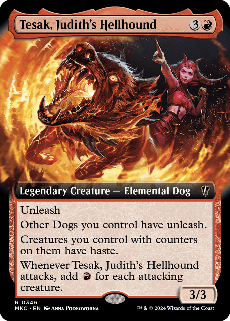 Tesak, Judith's Hellhound (Extended Art) [Murders at Karlov Manor Commander] MTG Single Magic: The Gathering  | Multizone: Comics And Games