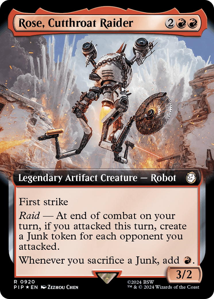 Rose, Cutthroat Raider (Extended Art) (Surge Foil) [Fallout] MTG Single Magic: The Gathering  | Multizone: Comics And Games