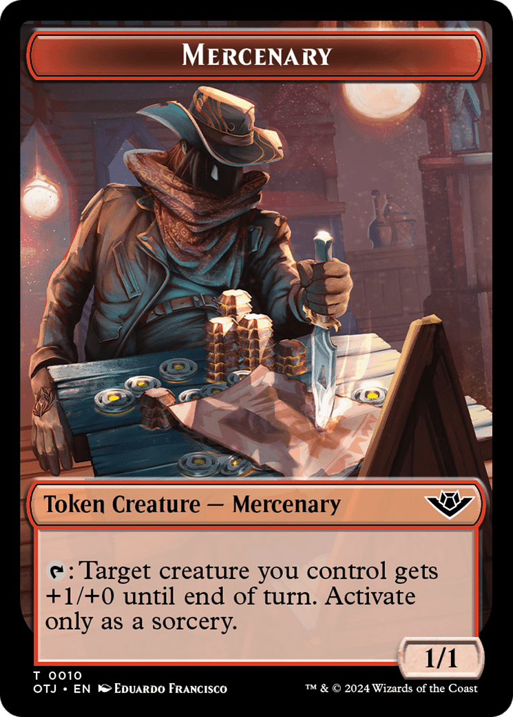 Mercenary // Elemental Double-Sided Token [Outlaws of Thunder Junction Tokens] MTG Single Magic: The Gathering  | Multizone: Comics And Games