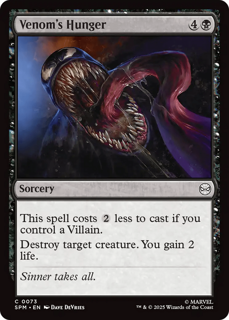 Venom's Hunger [Marvel's Spider-Man] MTG Single Magic: The Gathering  | Multizone: Comics And Games