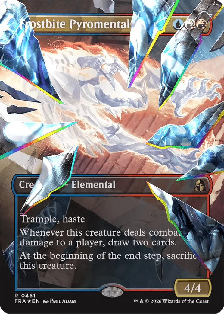 Frostbite Pyromental (Borderless) (Facet Foil) [Reality Fracture] MTG Single Magic: The Gathering  | Multizone: Comics And Games