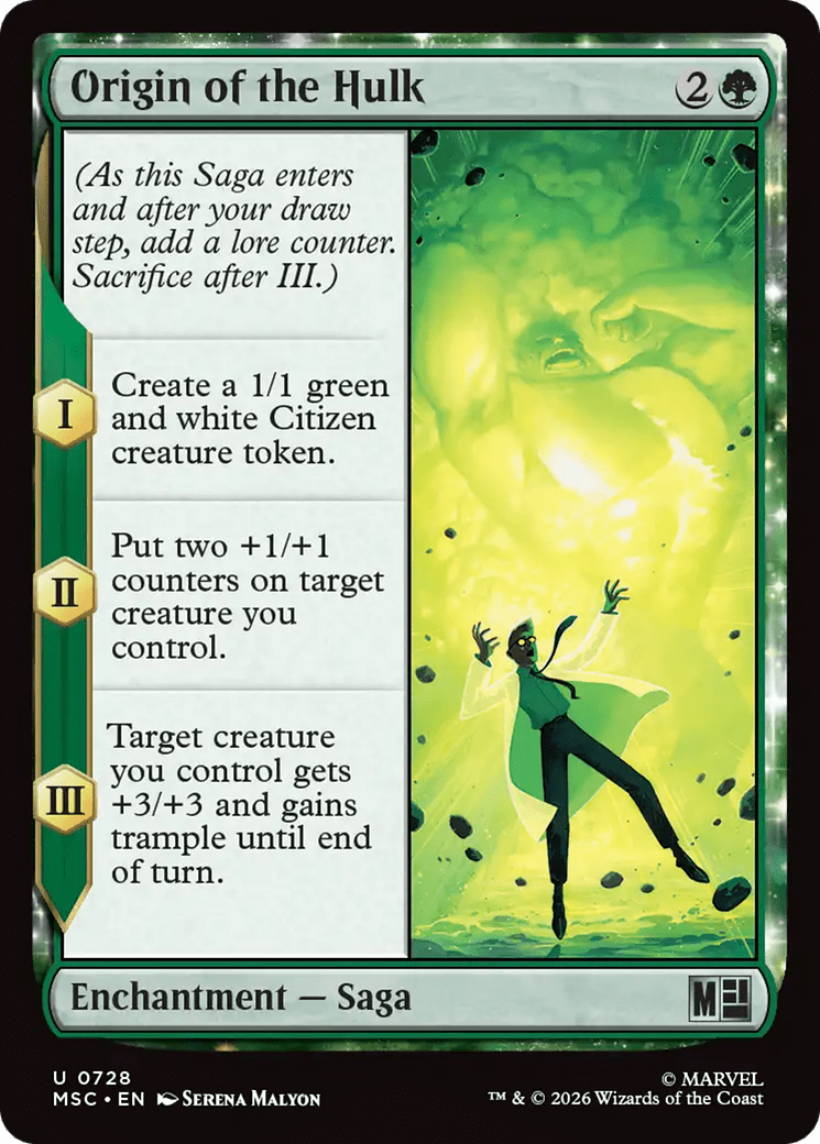 Origin of the Hulk [Marvel Super Heroes Commander] MTG Single Magic: The Gathering  | Multizone: Comics And Games