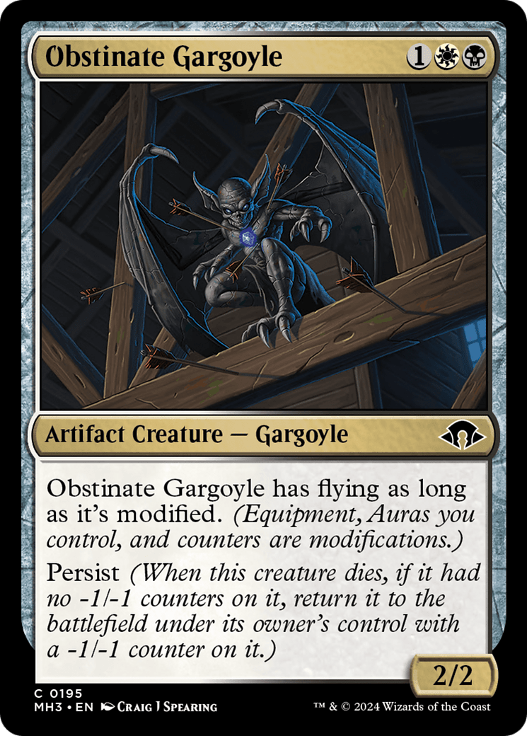 Obstinate Gargoyle [Modern Horizons 3] MTG Single Magic: The Gathering  | Multizone: Comics And Games