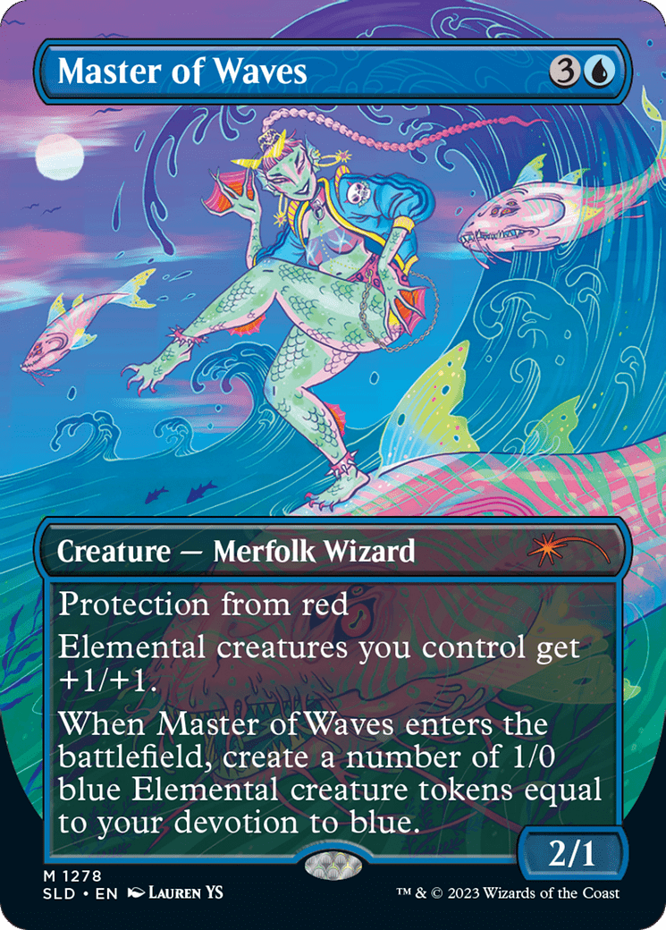 Master of Waves (Borderless) [Secret Lair Drop Series] MTG Single Magic: The Gathering  | Multizone: Comics And Games