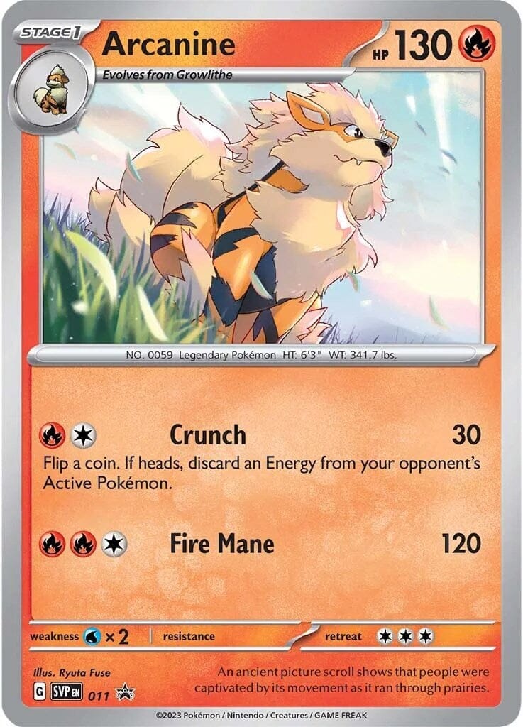 Arcanine (011) [Scarlet & Violet: Black Star Promos] Pokemon Single Pokémon  | Multizone: Comics And Games