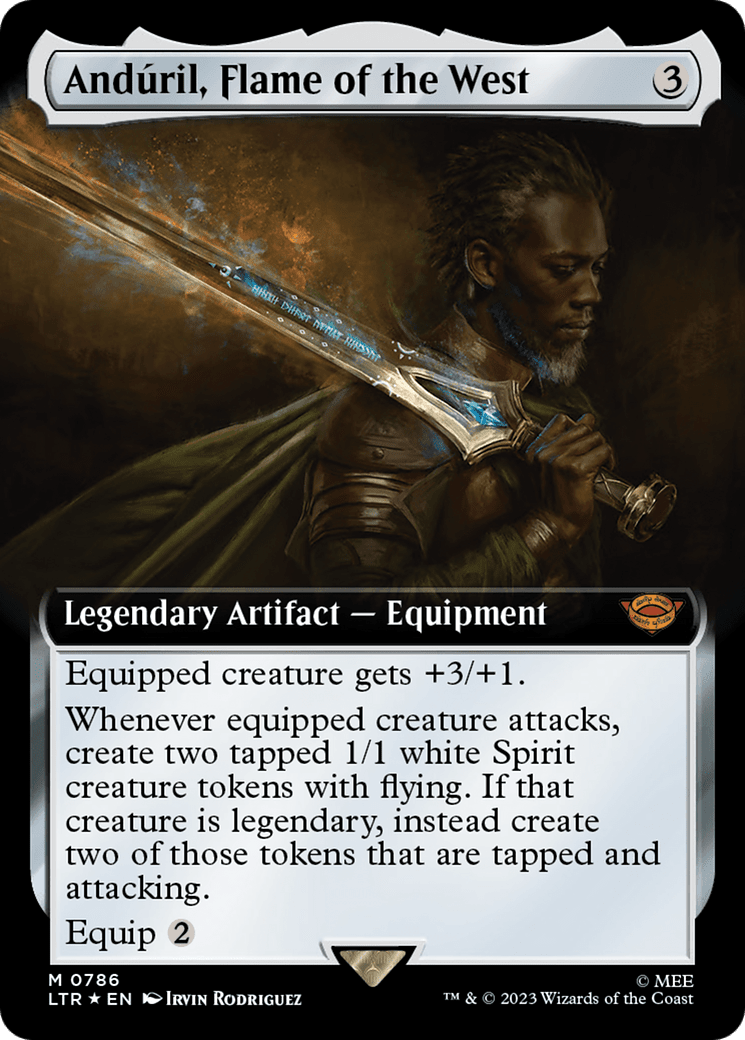Anduril, Flame of the West (Extended Art) (Surge Foil) [The Lord of the Rings: Tales of Middle-Earth] MTG Single Magic: The Gathering  | Multizone: Comics And Games