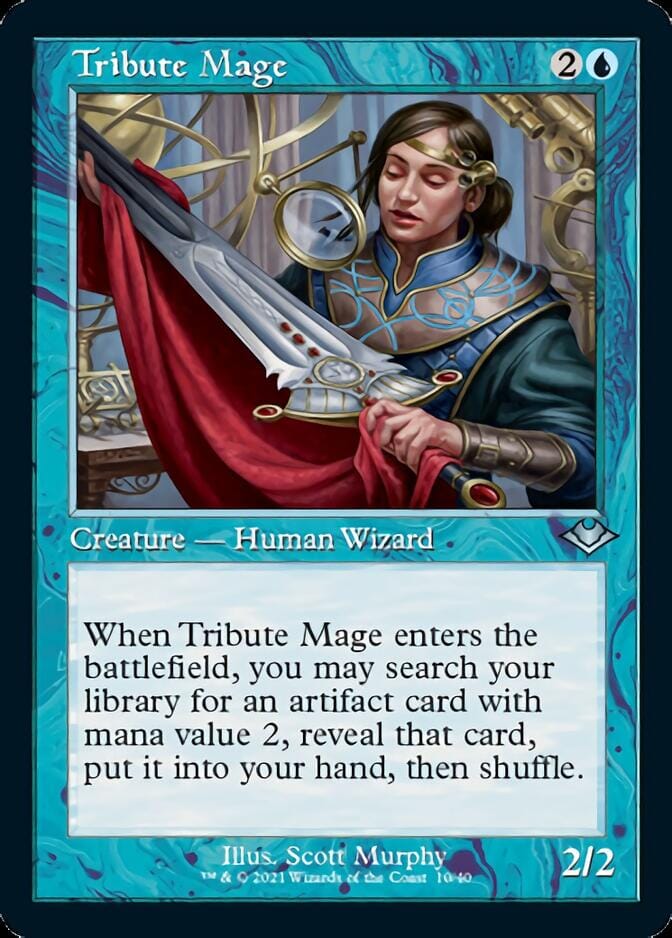 Tribute Mage (Retro Foil Etched) [Modern Horizons] MTG Single Magic: The Gathering  | Multizone: Comics And Games