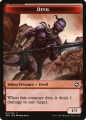 Devil // Mordenkainen Emblem Double-Sided Token [Dungeons & Dragons: Adventures in the Forgotten Realms Tokens] MTG Single Magic: The Gathering  | Multizone: Comics And Games