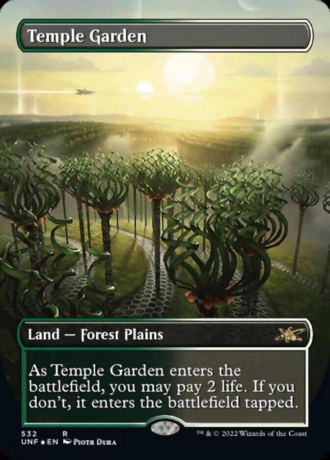 Temple Garden (Borderless) (Galaxy Foil) [Unfinity] MTG Single Magic: The Gathering  | Multizone: Comics And Games