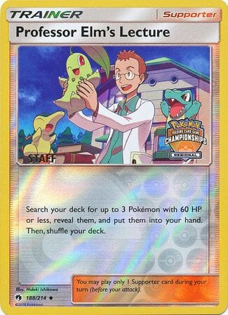 Professor Elm's Lecture (188/214) (Regional Championship Promo Staff) [Sun & Moon: Lost Thunder] Pokemon Single Pokémon  | Multizone: Comics And Games