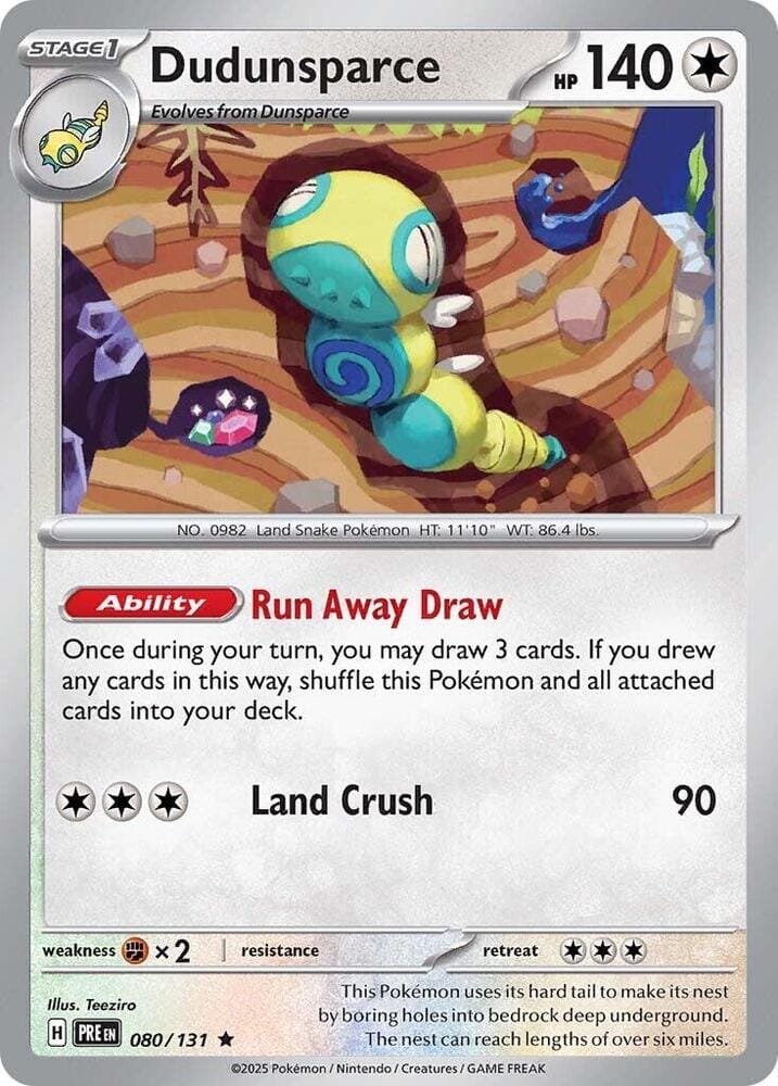 Dudunsparce (080/131) [Scarlet & Violet: Prismatic Evolutions] Pokemon Single Pokémon  | Multizone: Comics And Games