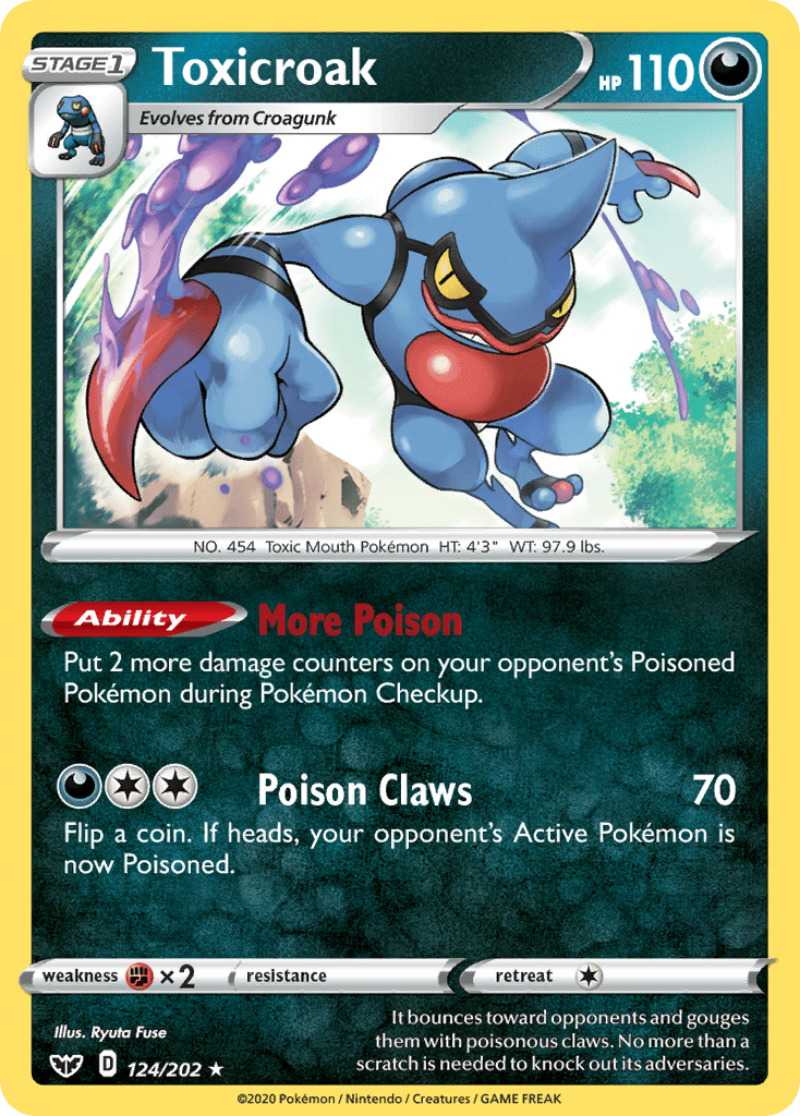 Toxicroak (124/202) [Sword & Shield: Base Set] Pokemon Single Pokémon  | Multizone: Comics And Games
