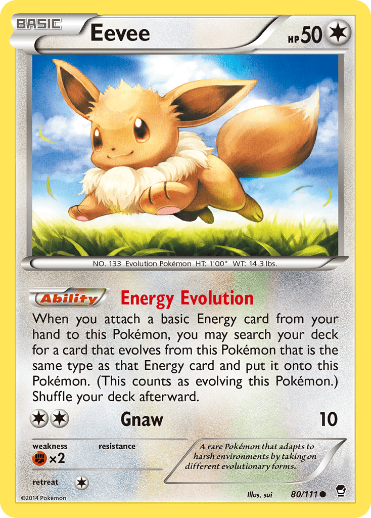 Eevee (80/111) [XY: Furious Fists] Pokemon Single Pokémon  | Multizone: Comics And Games