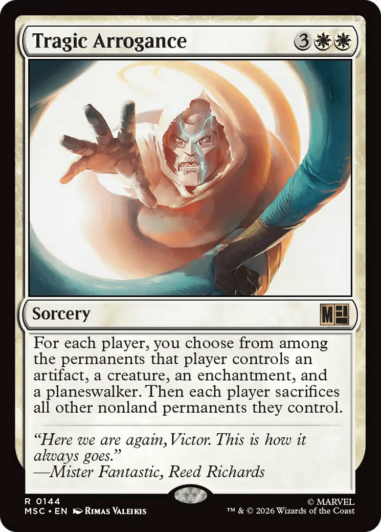 Tragic Arrogance (Surge Foil) [Marvel Super Heroes Commander] MTG Single Magic: The Gathering  | Multizone: Comics And Games