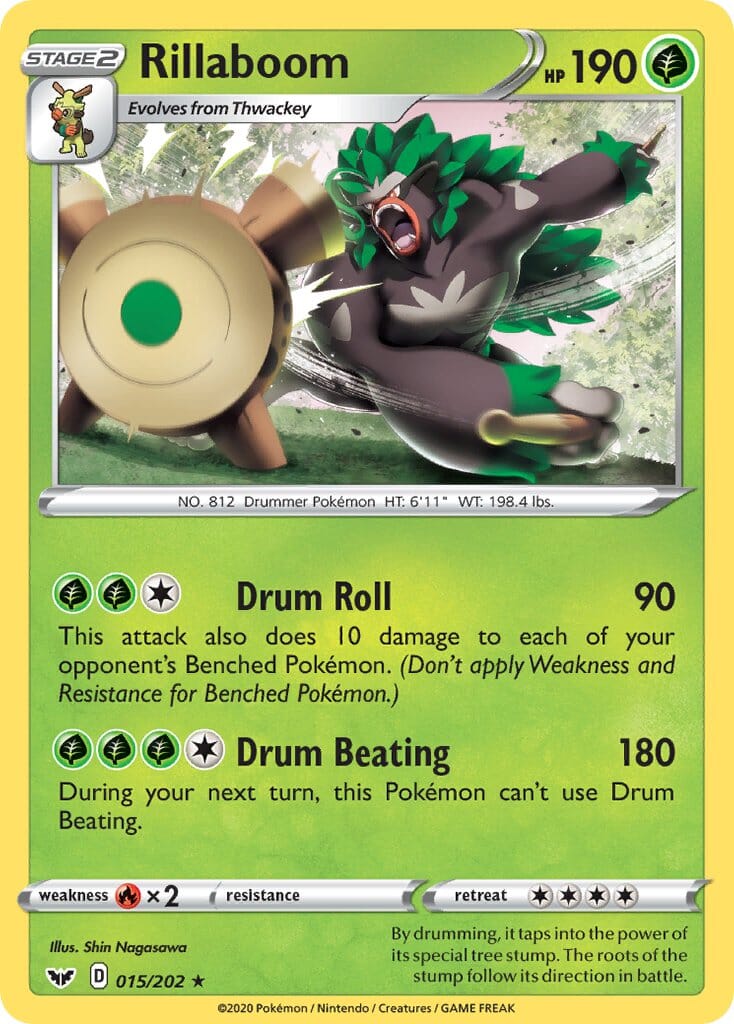 Rillaboom (015/202) (Cracked Ice Holo) (Theme Deck Exclusive) [Sword & Shield: Base Set] Pokemon Single Pokémon  | Multizone: Comics And Games