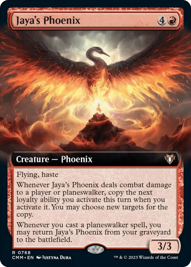 Jaya's Phoenix (Extended Art) [Commander Masters] MTG Single Magic: The Gathering  | Multizone: Comics And Games