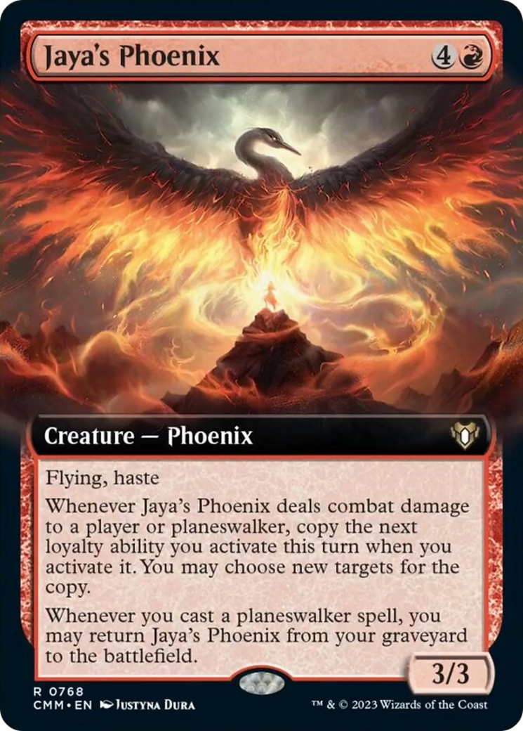 Jaya's Phoenix (Extended Art) [Commander Masters] MTG Single Magic: The Gathering  | Multizone: Comics And Games