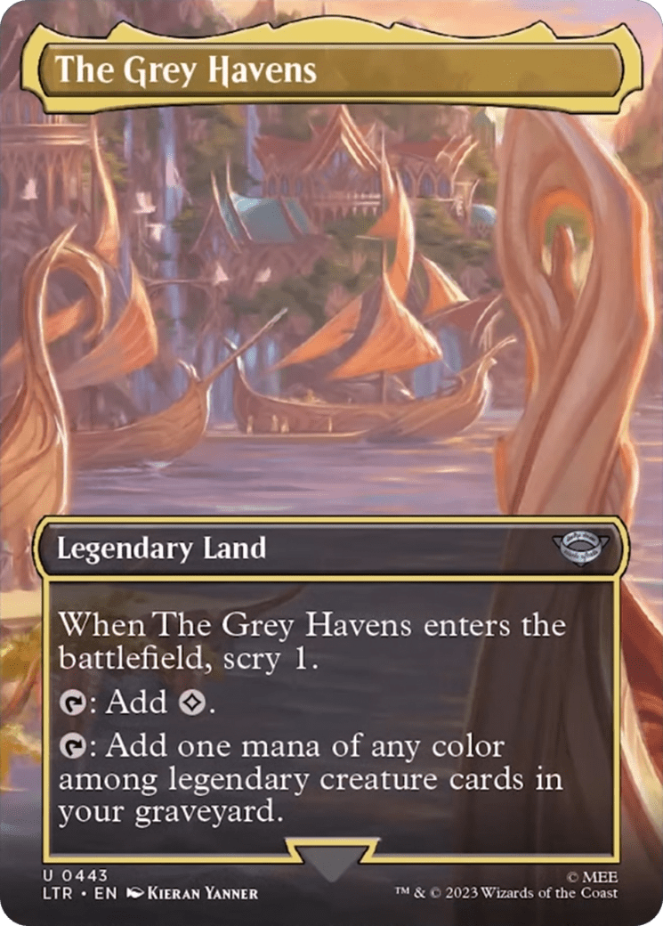 The Grey Havens (Borderless Alternate Art) [The Lord of the Rings: Tales of Middle-Earth] MTG Single Magic: The Gathering  | Multizone: Comics And Games