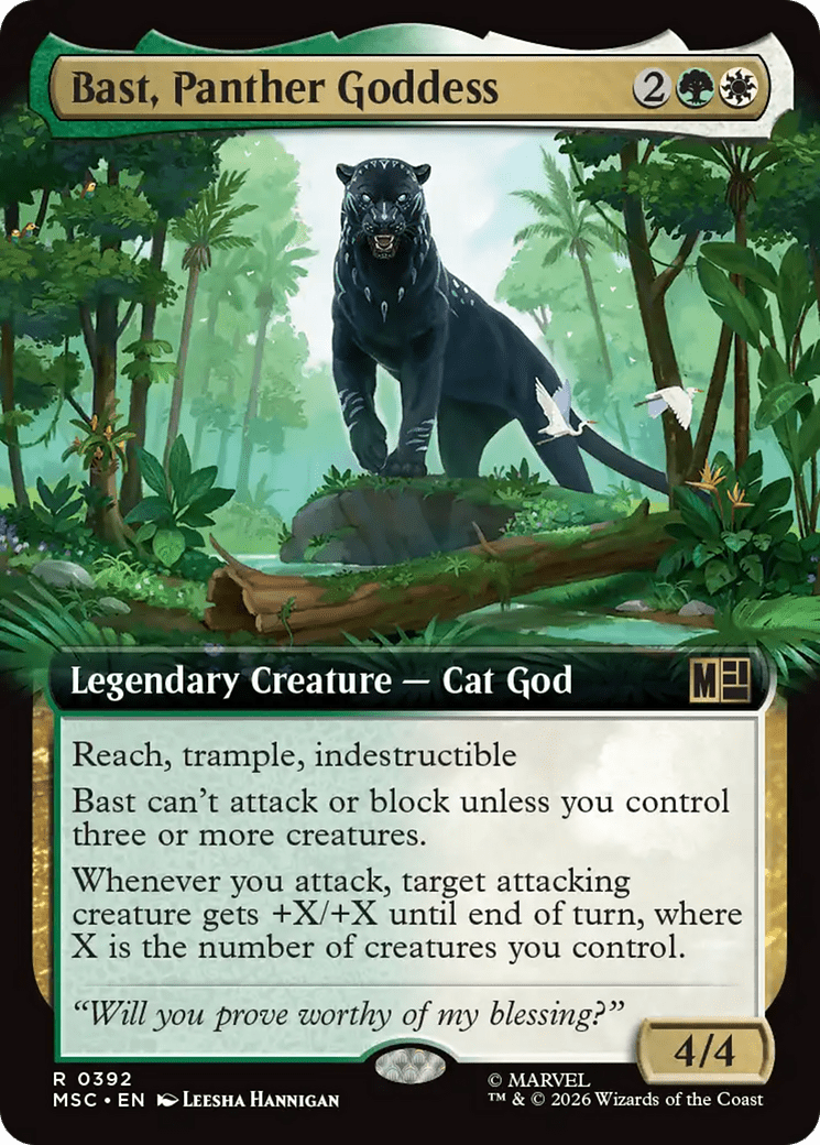 Bast, Panther Goddess (Extended Art) [Marvel Super Heroes Commander] MTG Single Magic: The Gathering  | Multizone: Comics And Games