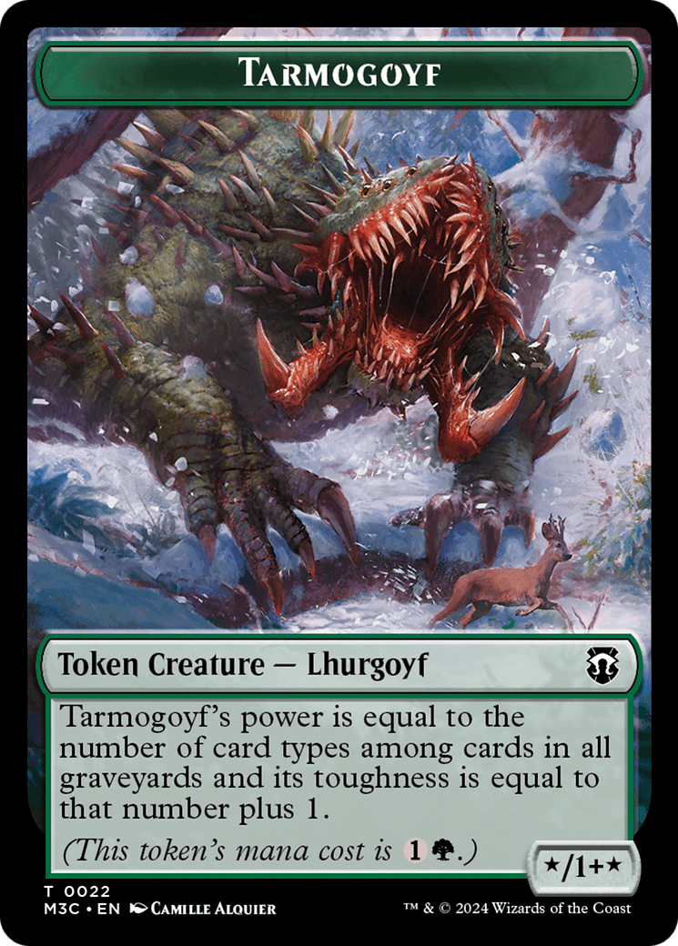 Tarmogoyf (Ripple Foil) // Saproling Double-Sided Token [Modern Horizons 3 Commander Tokens] MTG Single Magic: The Gathering  | Multizone: Comics And Games
