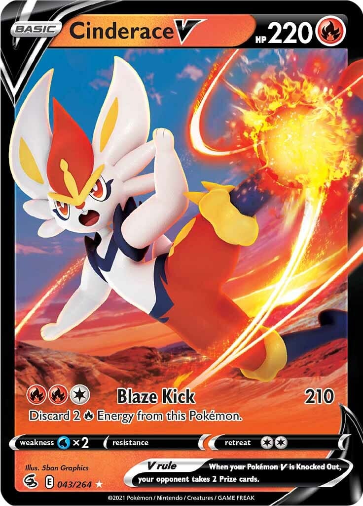 Cinderace V (043/264) [Sword & Shield: Fusion Strike] Pokemon Single Pokémon  | Multizone: Comics And Games