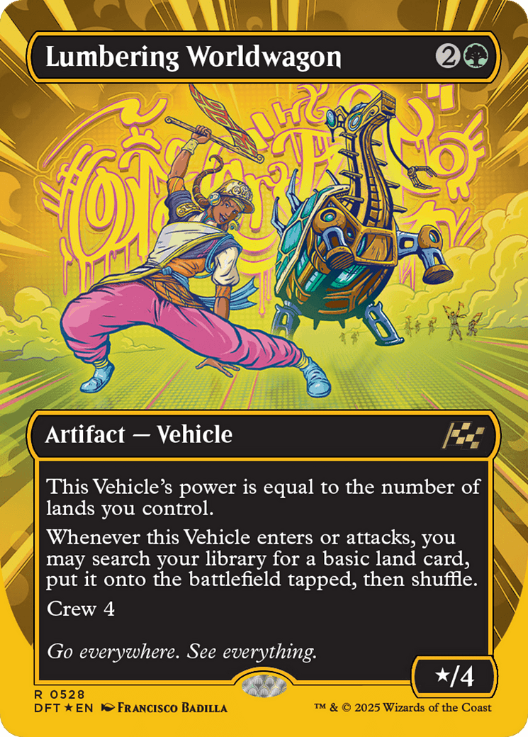 Lumbering Worldwagon (Borderless) (First-Place Foil) [Aetherdrift] MTG Single Magic: The Gathering  | Multizone: Comics And Games