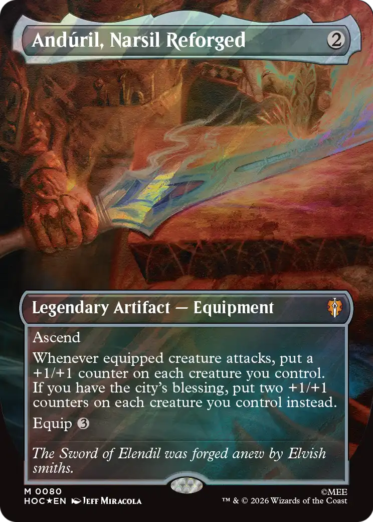 Anduril, Narsil Reforged (Borderless) (Surge Foil) [The Hobbit: Eternal-Legal] | Multizone: Comics And Games