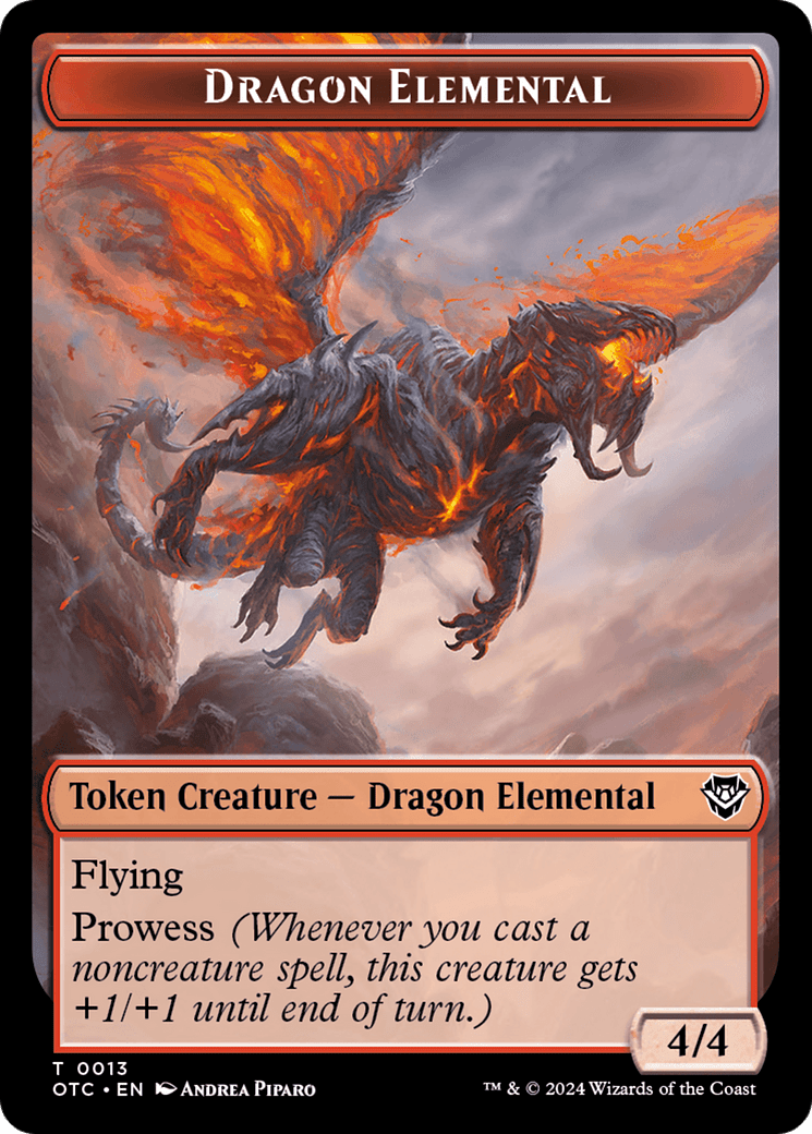 Dragon Elemental // Bird Illusion Double-Sided Token [Outlaws of Thunder Junction Commander Tokens] MTG Single Magic: The Gathering  | Multizone: Comics And Games