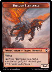 Dragon Elemental // Treasure Double-Sided Token [Outlaws of Thunder Junction Commander Tokens] MTG Single Magic: The Gathering  | Multizone: Comics And Games