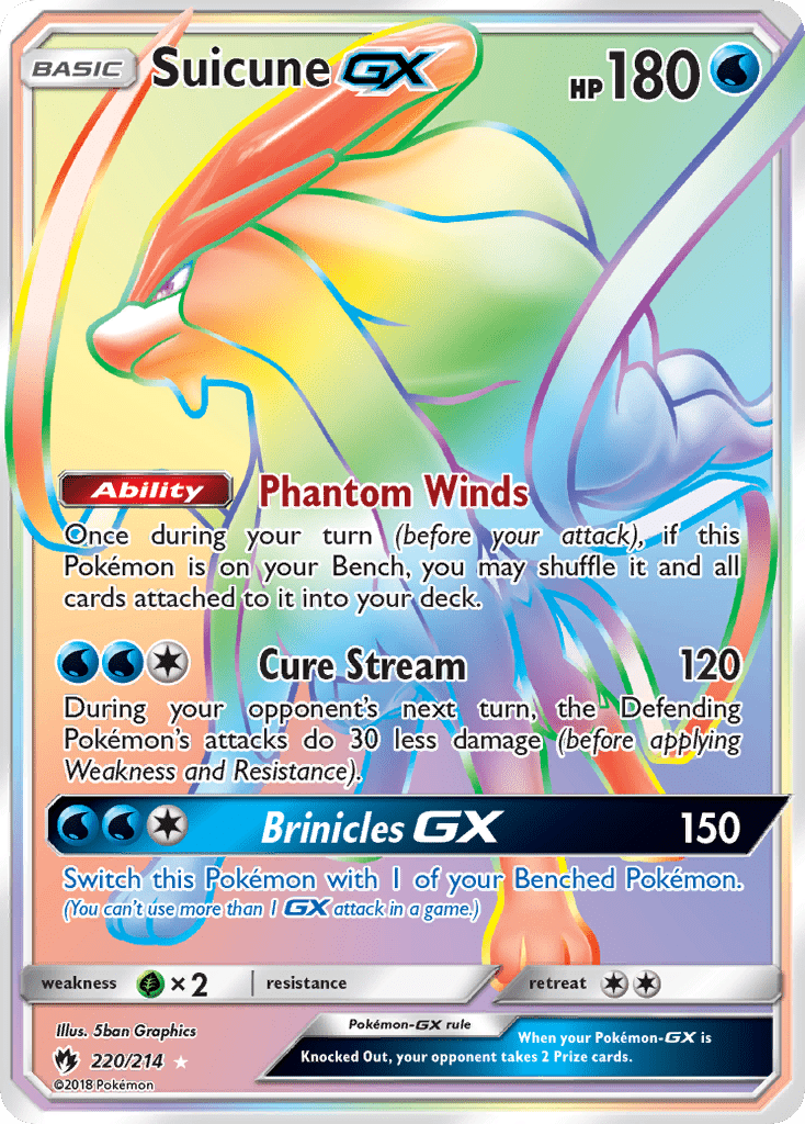 Suicune GX (220/214) [Sun & Moon: Lost Thunder] Pokemon Single Pokémon  | Multizone: Comics And Games