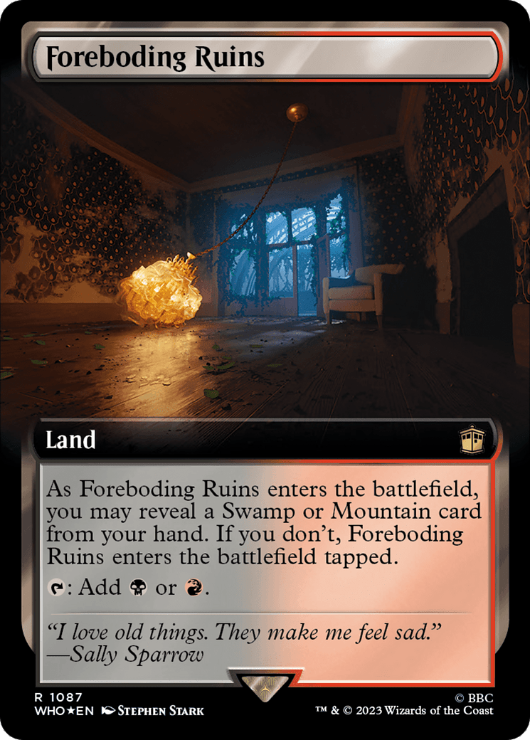 Foreboding Ruins (Extended Art) (Surge Foil) [Doctor Who] MTG Single Magic: The Gathering  | Multizone: Comics And Games